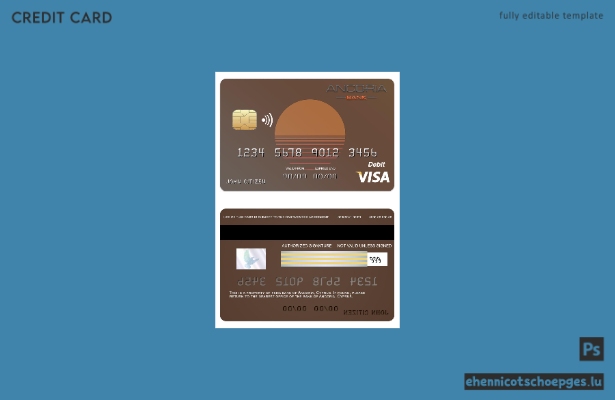 Beispielvorschau der Ancoria Bank Visa-Karte aus Zypern